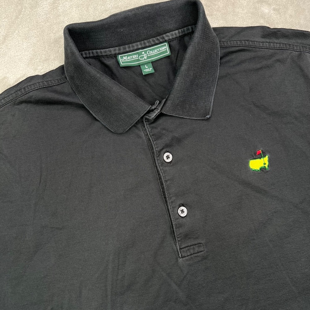PGA Masters Polo Shirt Mens Large Black Golf Master Collection‎ Pima Soft Cotton